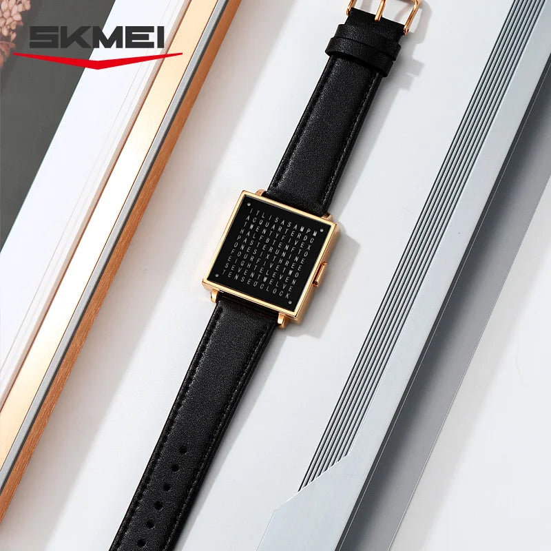 SKMEI 2388 Fashion Electronic Watch Luxury Led Light Digital Wristwatch For Man Date Display Life Waterproof Leather Strap Clock