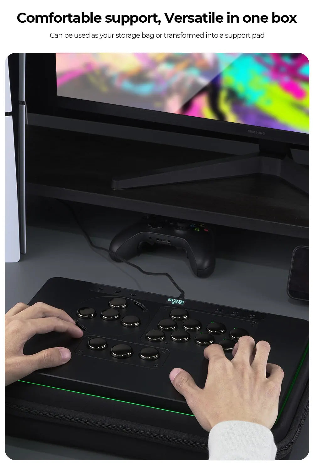 Haute42 HautePad X Leverless Fightstick – RGB Hitbox Controller