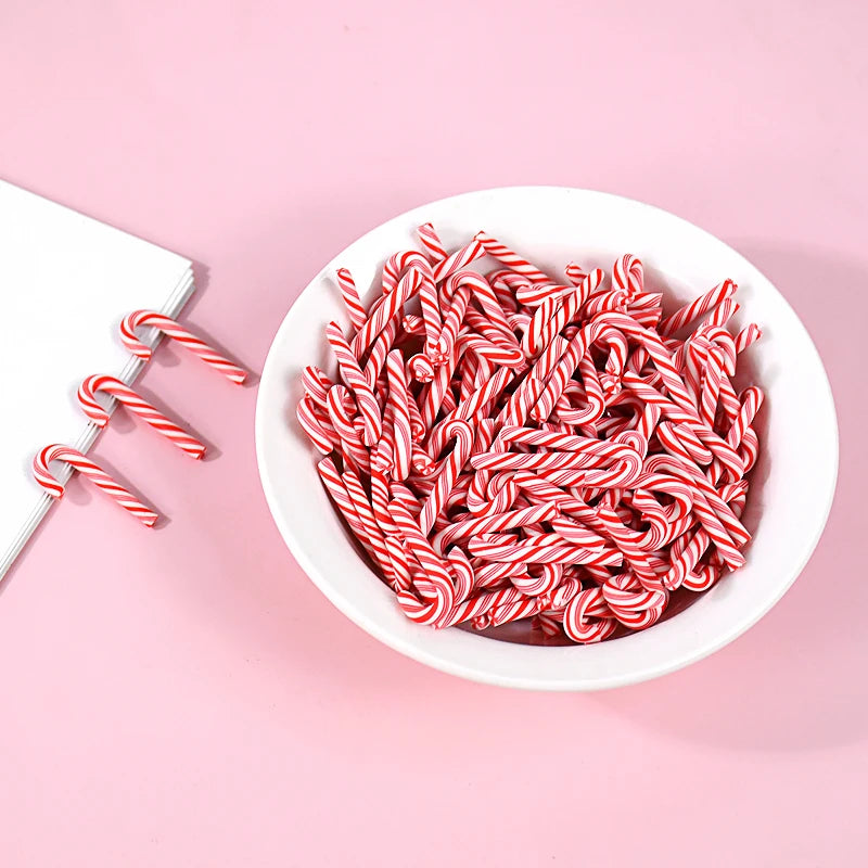 Mini Candy Cane Christmas Decorations – 10/30/50PCS Resin DIY Crafts