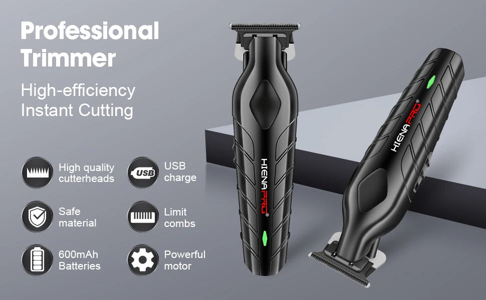 hiena Finish Machine Electric Professional Electric Hair Clippers Beard Clipper Rechargeable Men's Shaver Hair Trimmer Kit