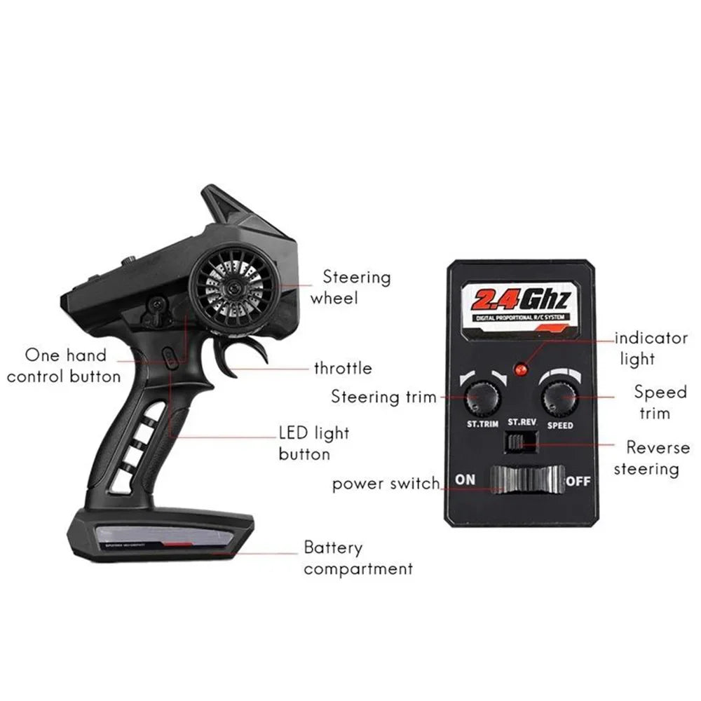 WLtoys 1:16 Scale Large RC Car 50km/h High Speed 4WD Children Toy for Boys Remote Control Car 2.4G Off Road Monster Truck RC Toy