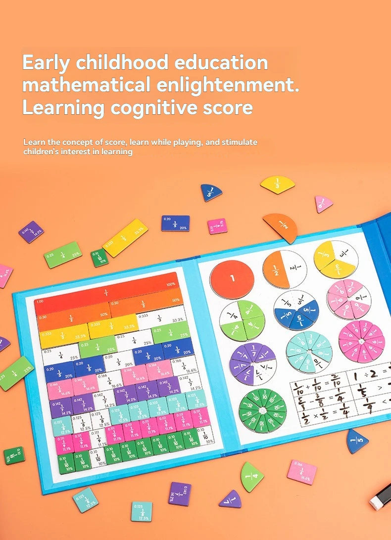Magnetic Fraction Puzzle – Montessori Math Educational Toy
