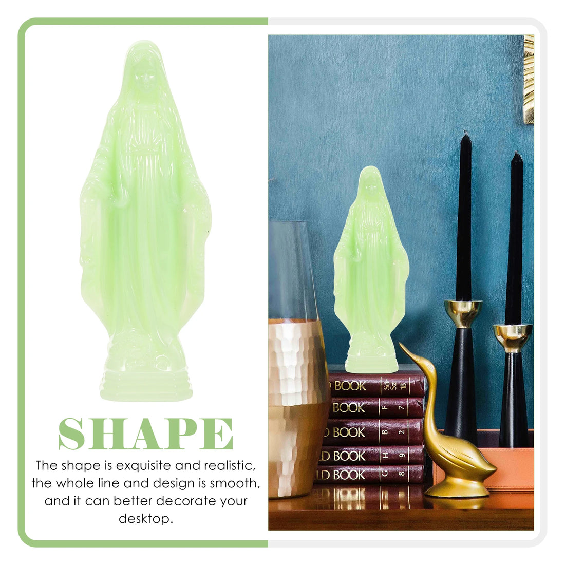 Mini Luminous Virgin Statue – Catholic Desktop & Garden Ornament