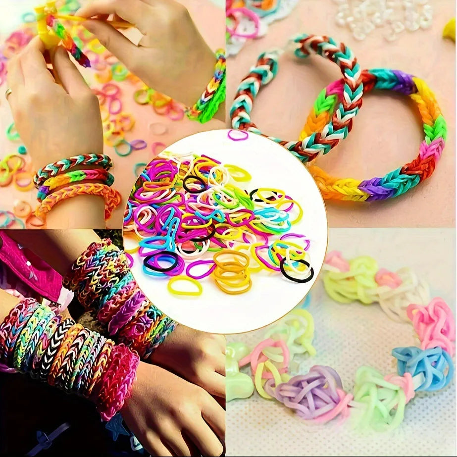 600PCS Loom Bands Bracelet Kit – DIY Jewelry Craft Set for Girls