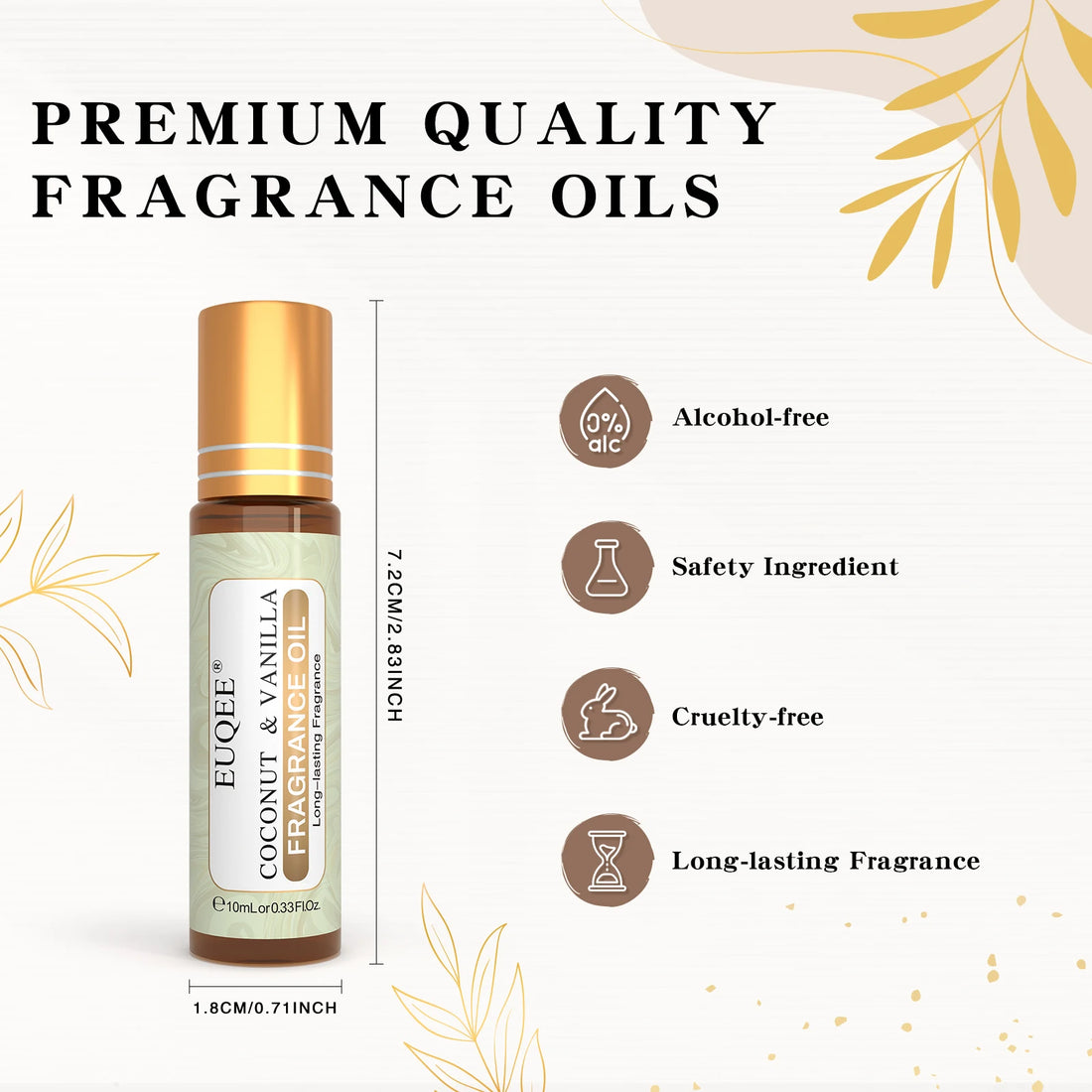 EUQEE 10 ml Roll-On Scent Oil – Long-Lasting Fruity & Floral Unisex Fragrance