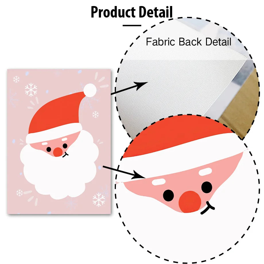 Nordic Christmas Wall Art – Santa & Tree Canvas Prints