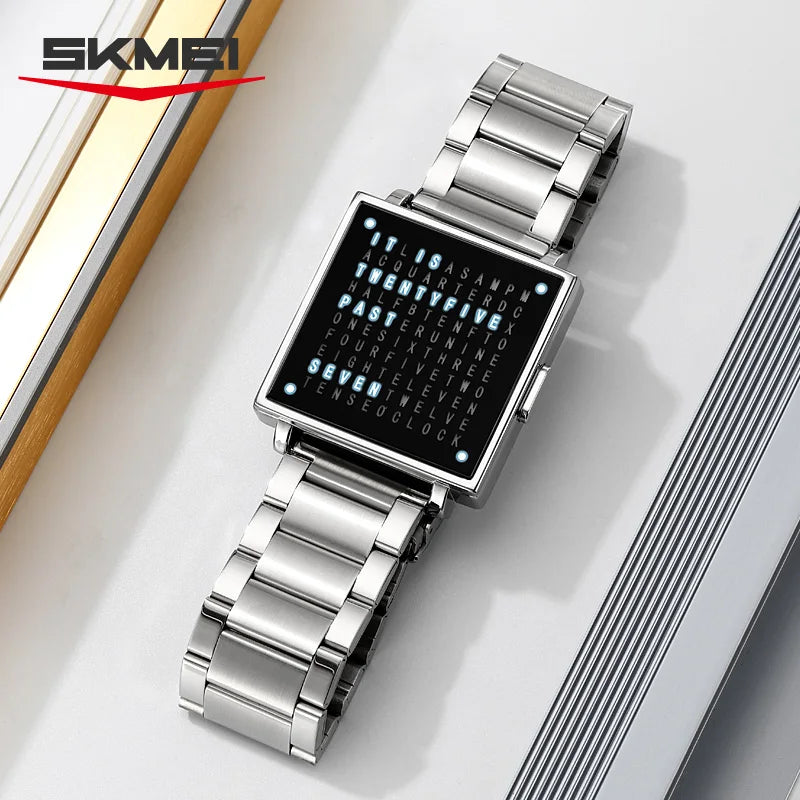 SKMEI Fashion Electronic Watch Luxury Led Light Digital Wristwatch For Man Date Display Stainless Steel Clock Waterproof 2388