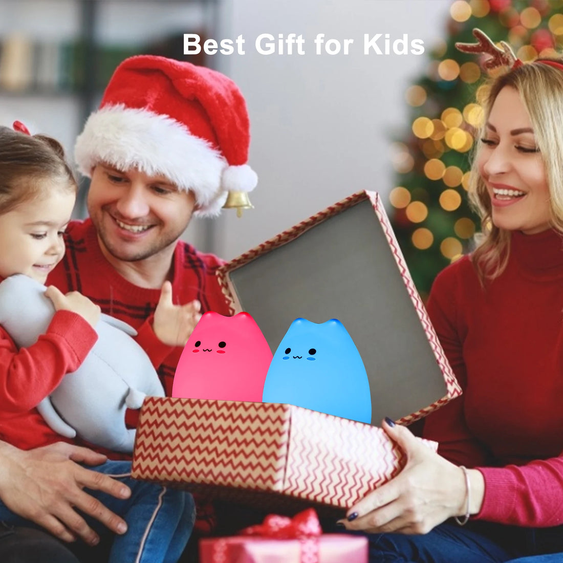 Mini Cat Night Lamp – 7-Color Touch LED Bedside Light