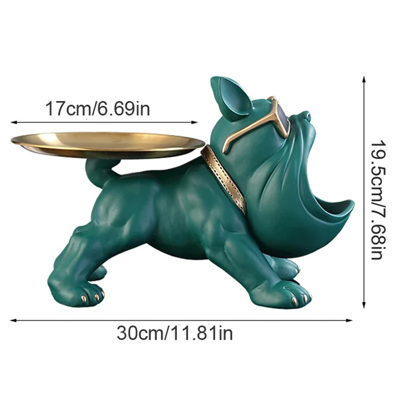 30cm Bulldog Figurine – Resin Dog Sculpture & Storage Box