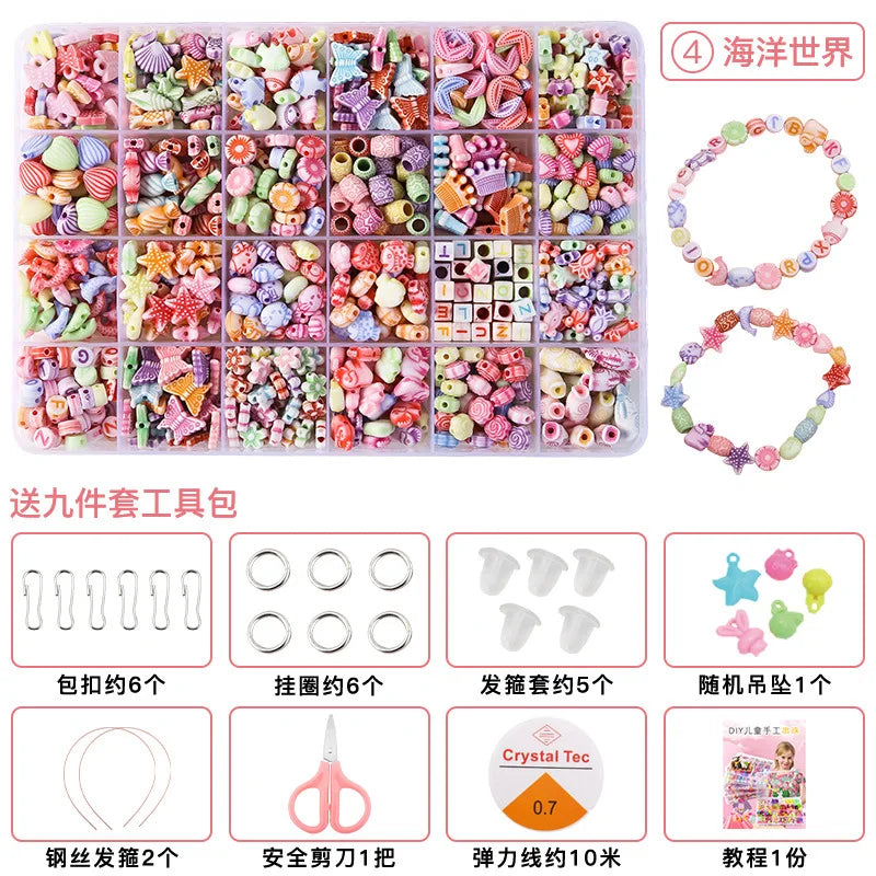 500PCS DIY Beaded Jewelry Kit – Spacer Beads Craft Set for Girls
