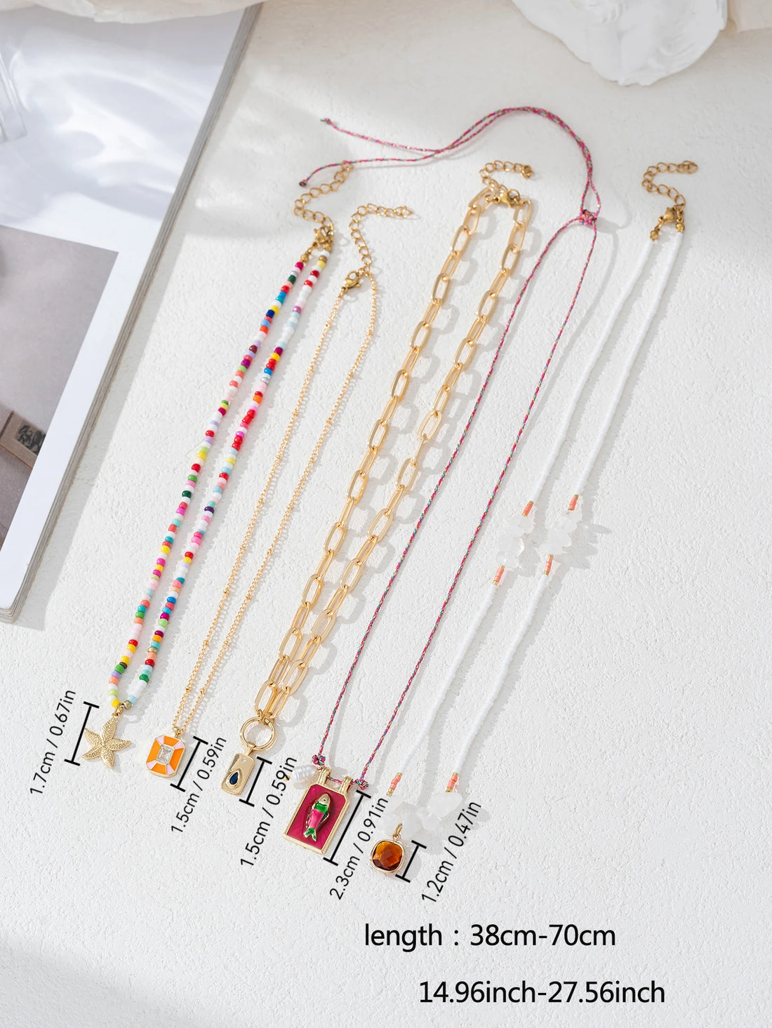 Bohemian Sea Star Pendant Necklace Set – 5PCS Women’s Layered Jewelry