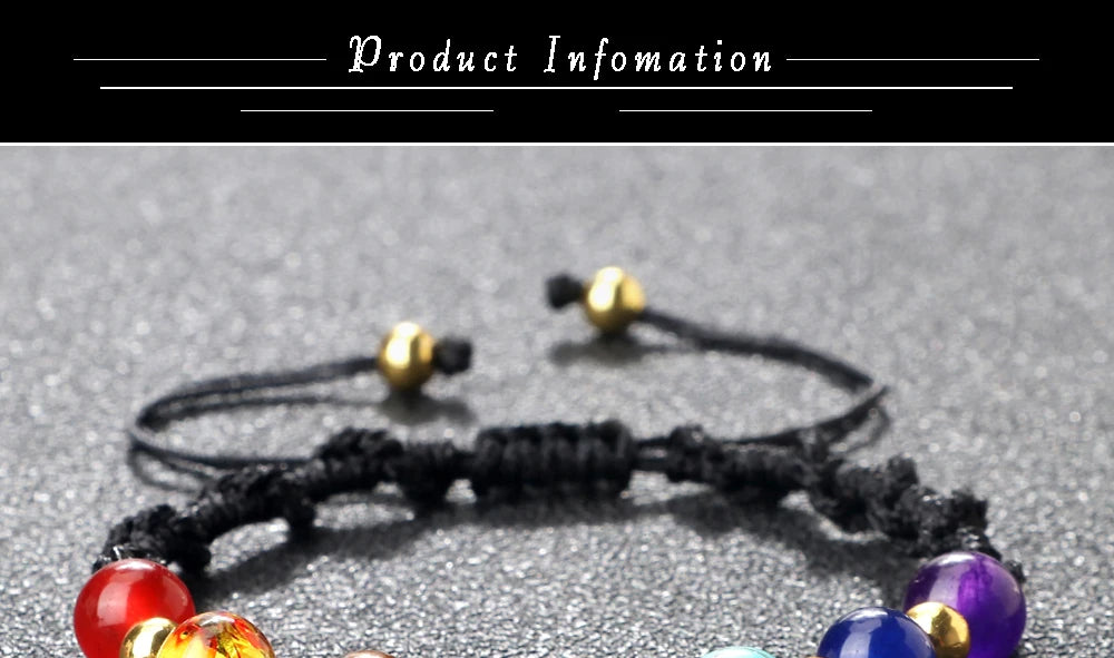 Reiki 7 Chakra Bracelet – Natural Stone Yoga Healing Jewelry
