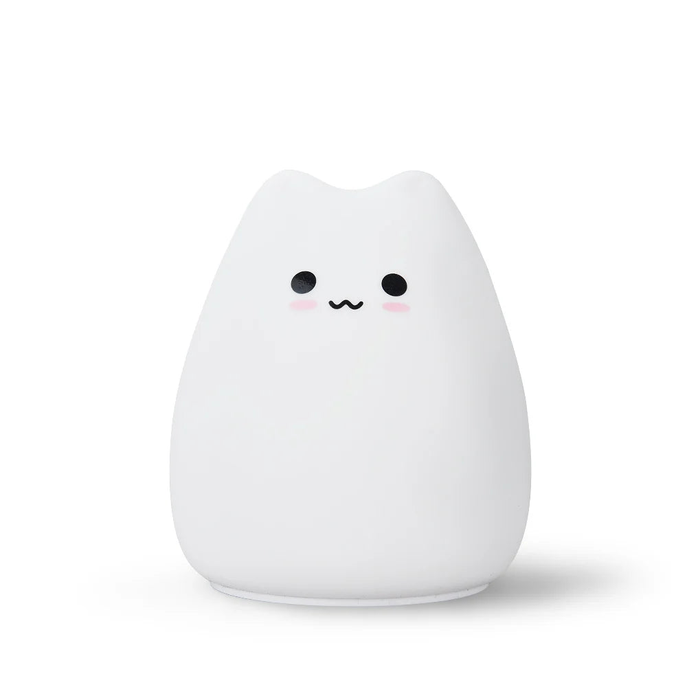 Mini Cat Night Lamp – 7-Color Touch LED Bedside Light