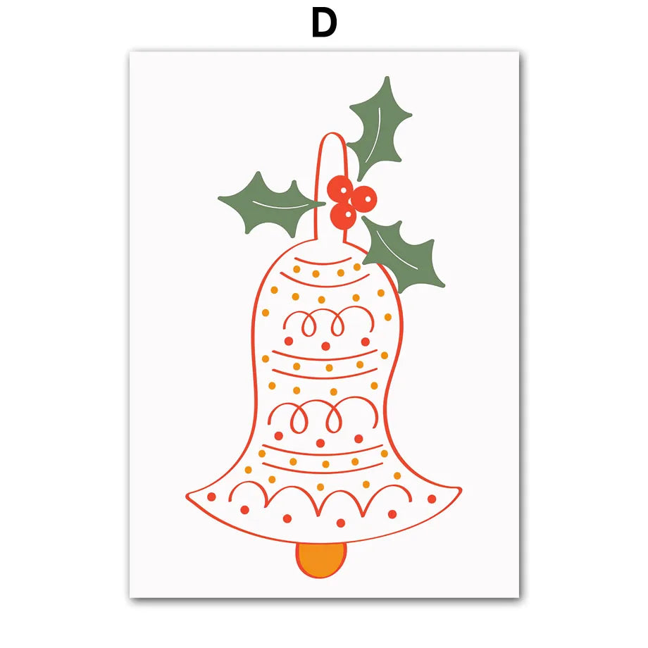 Nordic Christmas Wall Art – Santa & Tree Canvas Prints