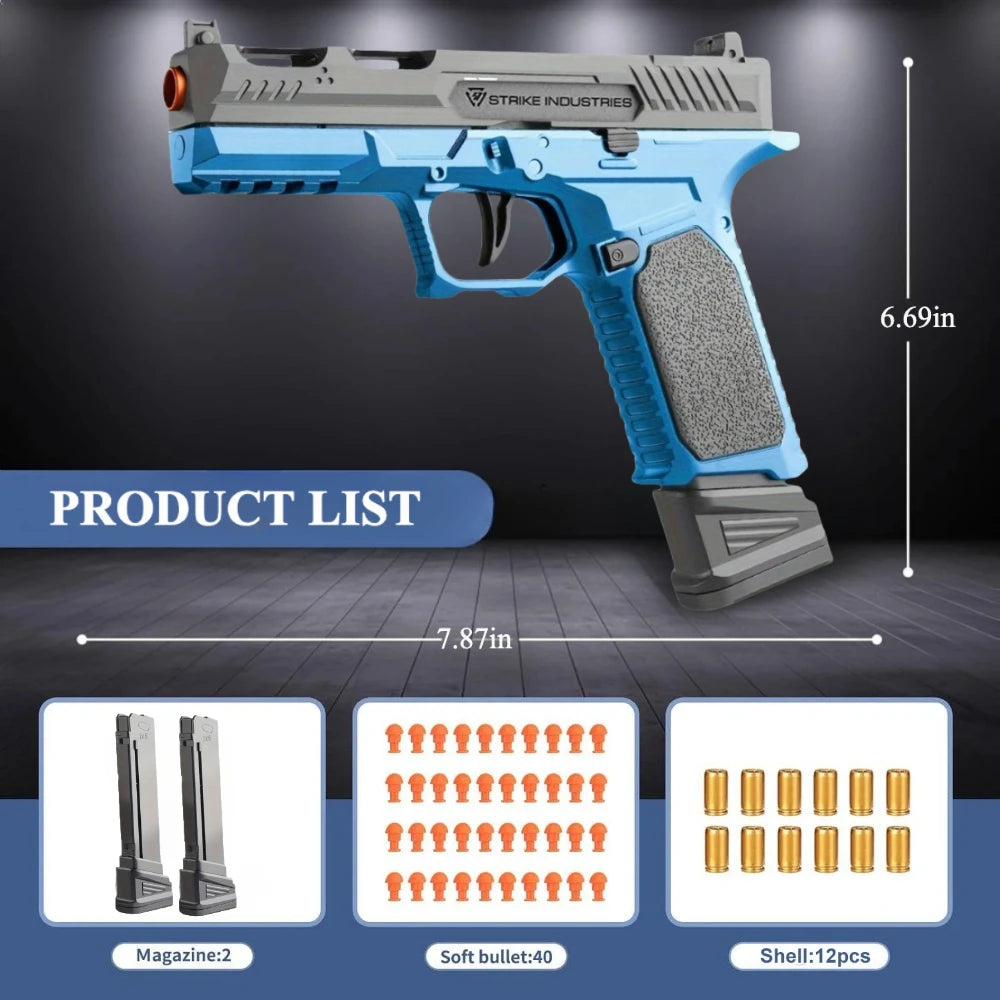2011/M92 Tactical Shell Ejceting Toy Gun Continuous Firing EVA Soft Bullet Outdoor CS Shooting Pistol Children's Birthday Gift