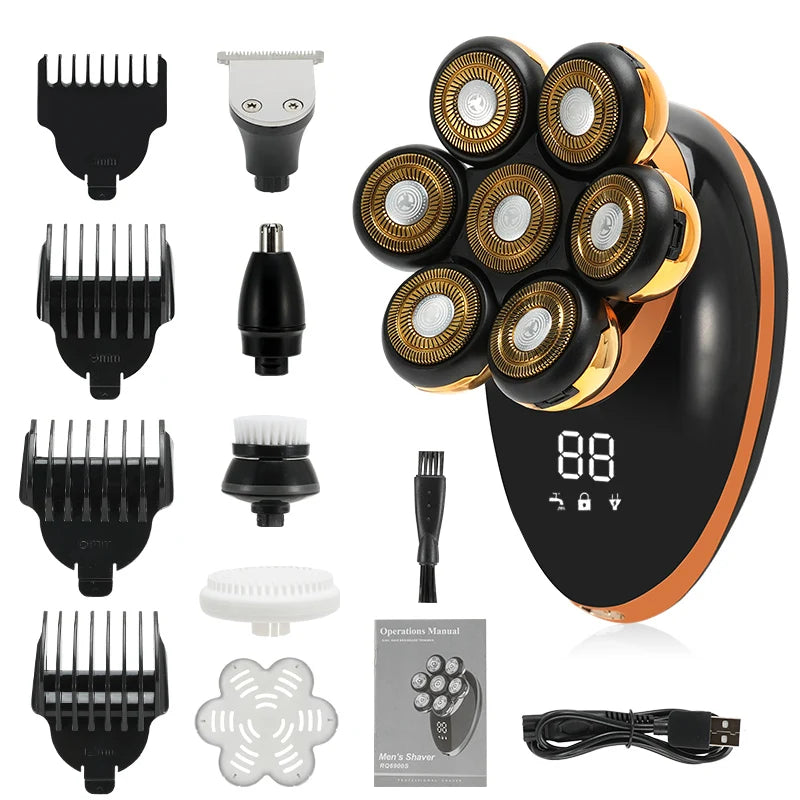 7D Men’s Electric Shaver – Wet & Dry Beard & Hair Trimmer