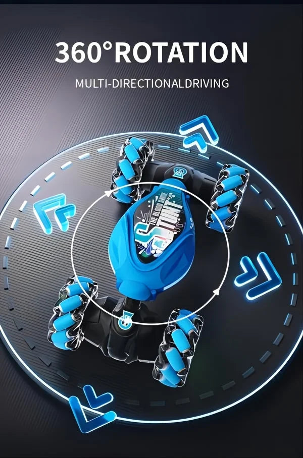 4WD RC Drift Car With Music Led Lights 2.4G Gesture Radio Remote Control Spray Stunt Car 360° Rotating Climbing Car Toys Gift
