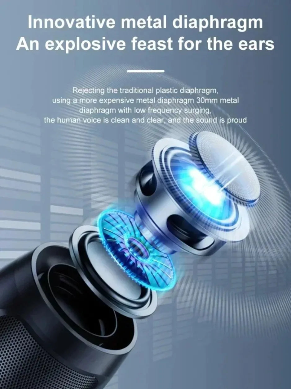 XIKCU Portable Dual Bluetooth Speaker Stereo Outdoor Tfusb Playback Fm Voice Broadcasting Portable Subwoofer 50 Wireless Speaker