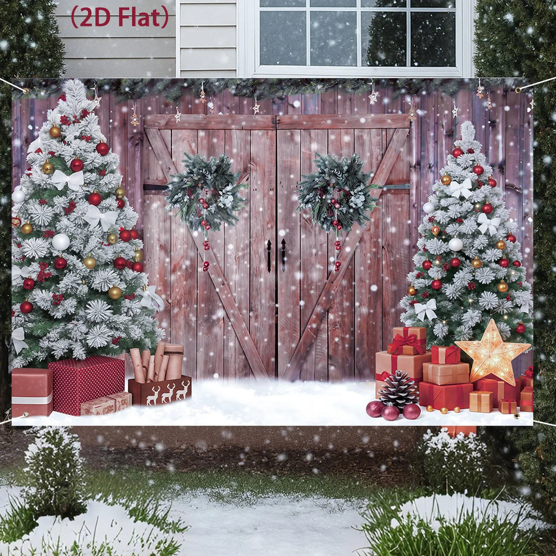 Christmas Tree Backdrop – Merry Christmas Photo Background