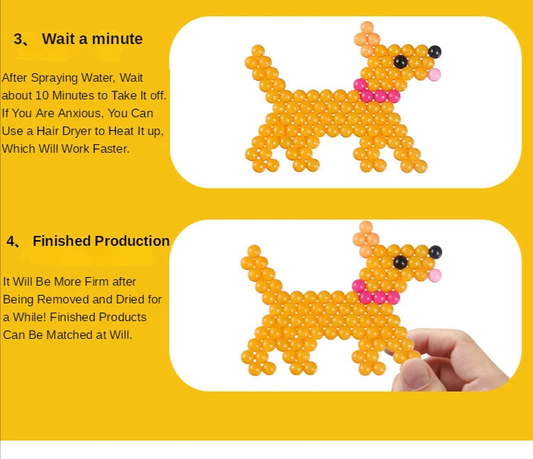 1000PCS Water Spray Magic Beads Set – DIY Puzzle Craft Toy