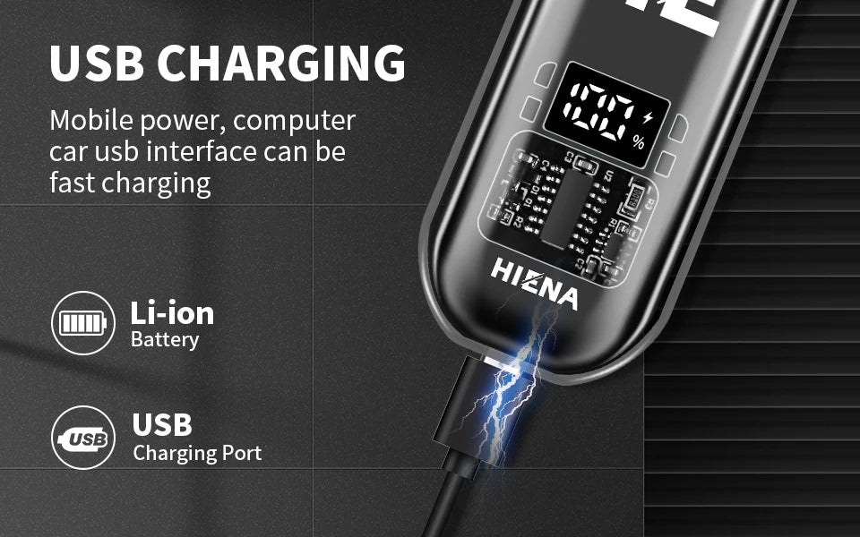 hiena Finish Machine Electric Professional Electric Hair Clippers Beard Clipper Rechargeable Men's Shaver Hair Trimmer Kit