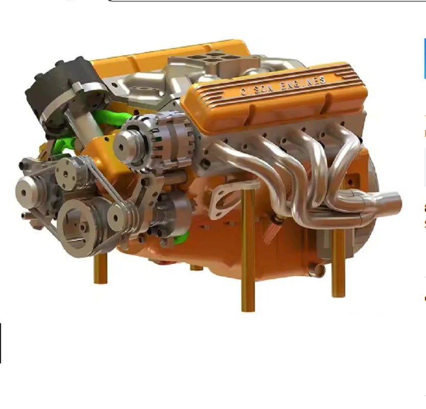 Home Decor V8 Engine Model Gasoline Gasoline Small-Block Engine Model Kits Model Engine Figurine Sculpture Craft For Desk Booksh