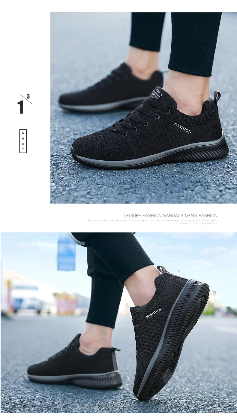 Men Running Walking Knit Shoes Fashion Casual Sneakers Breathable Sport Athletic Men Sneakers Casual Shoes Big Size 36-48
