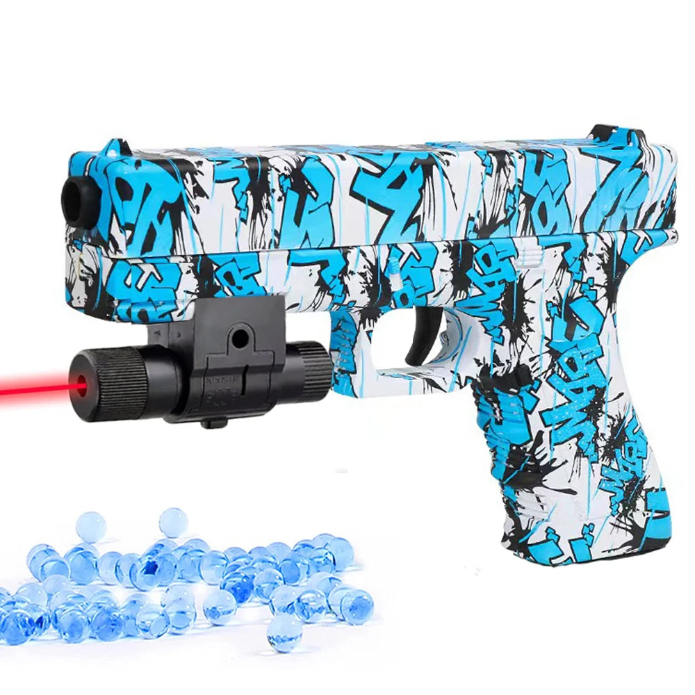 Manual G17 Gel Toy Gun With Laser Soft Bullet Airsoft Pistol Outdoor Sports CS Game Weapon for Children Gift