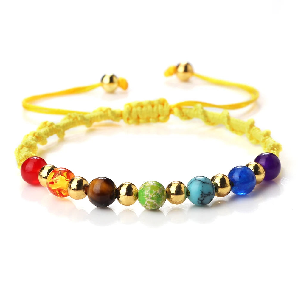 Reiki 7 Chakra Bracelet – Natural Stone Yoga Healing Jewelry