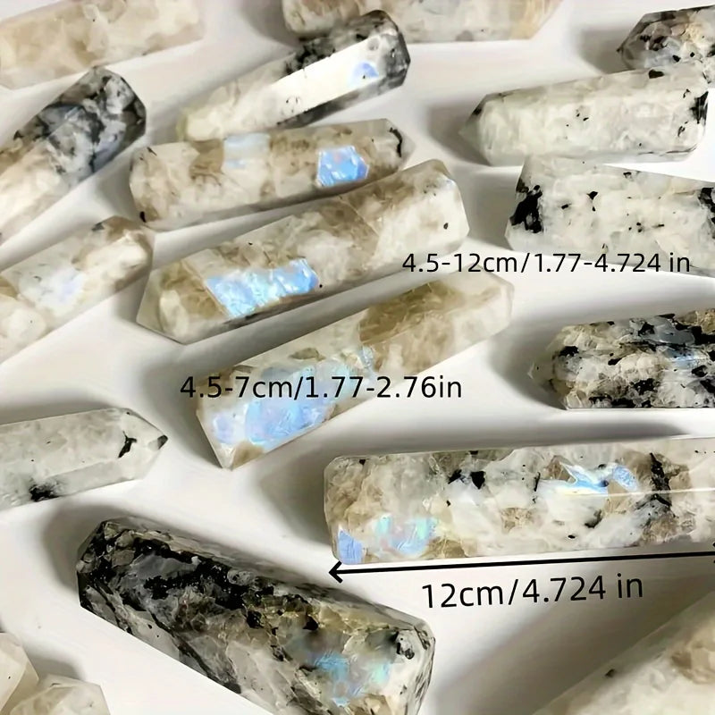 Radiant Rainbow Moonstone Tower - Aesthetic Home Decor for Crystal Lovers - Perfect, Ethereal Gift Idea