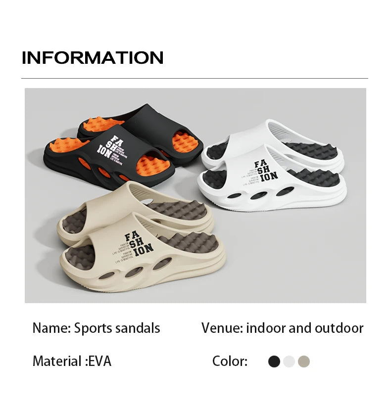 Men Fashion Massage Slippers Indoor/Outdoor Sandals Beach Flip Flop Thick Sole Male Slides Summer Non-Slip Men Shower Slippers