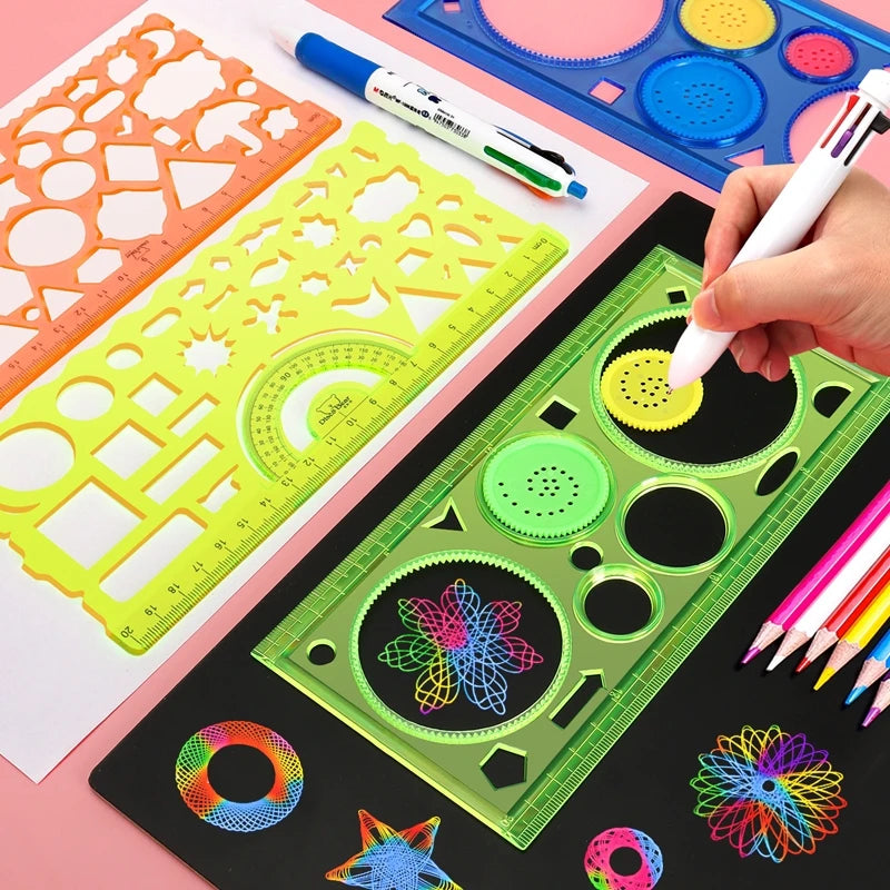 Geometry Spirograph Drawing Stencil Set – Kids Creative Art Toy