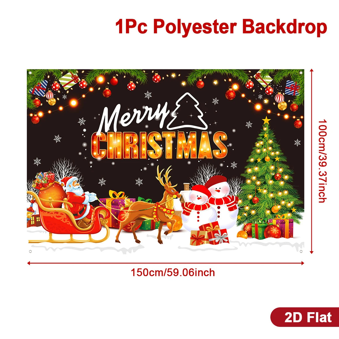 Christmas Tree Backdrop – Merry Christmas Photo Background