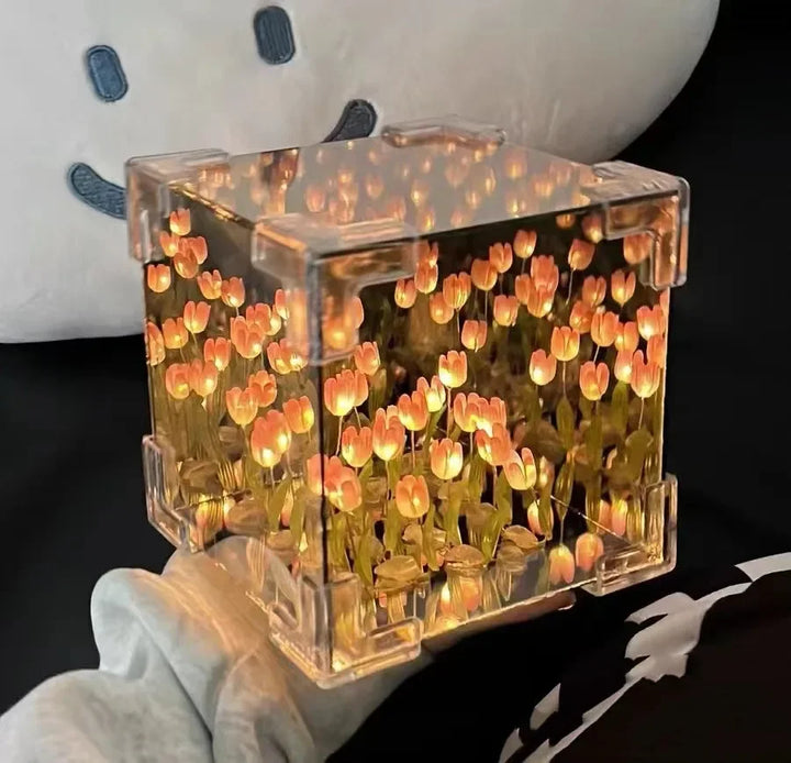 DIY Tulip Flower Cube Night Light Kit – 3D Craft Gift for Couples & Friends