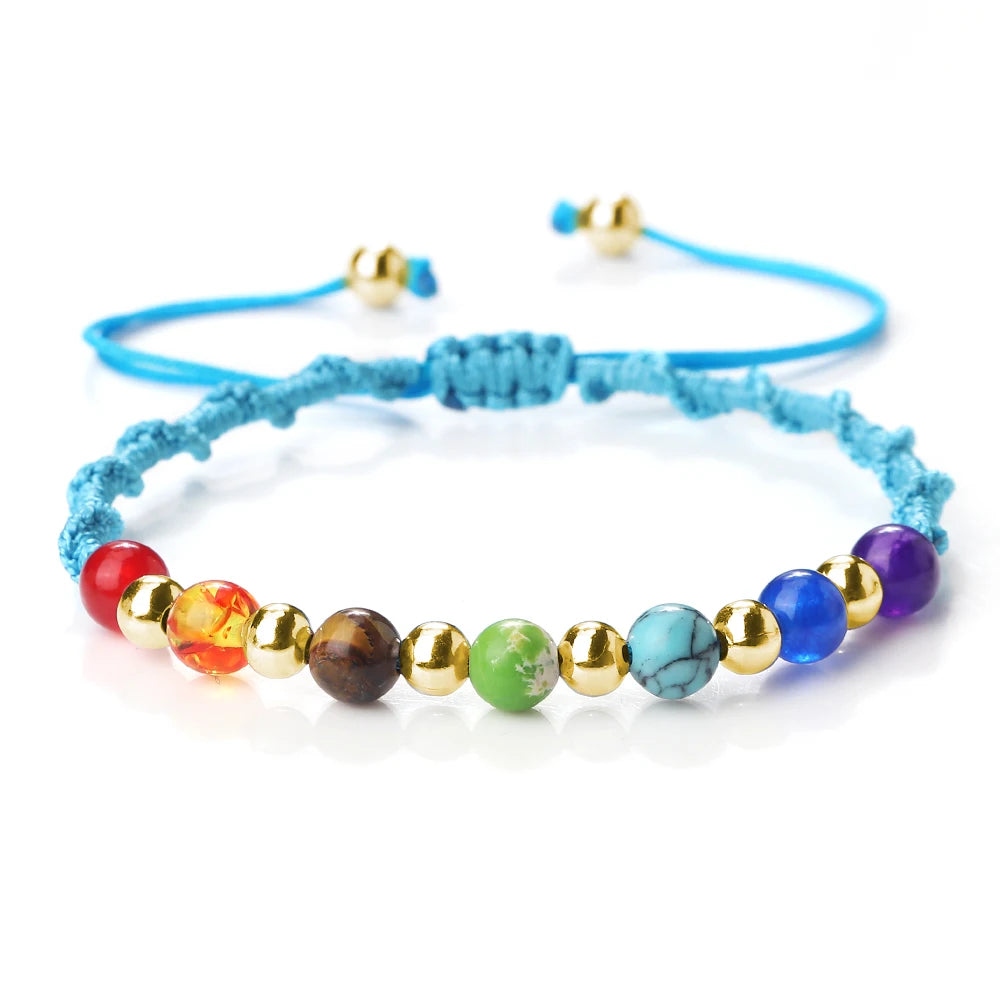Reiki 7 Chakra Bracelet – Natural Stone Yoga Healing Jewelry