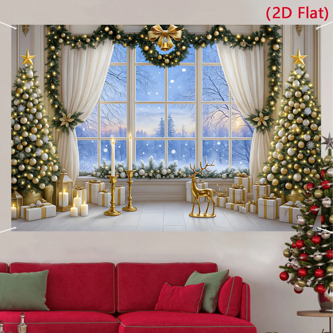 Christmas Tree Backdrop – Merry Christmas Photo Background