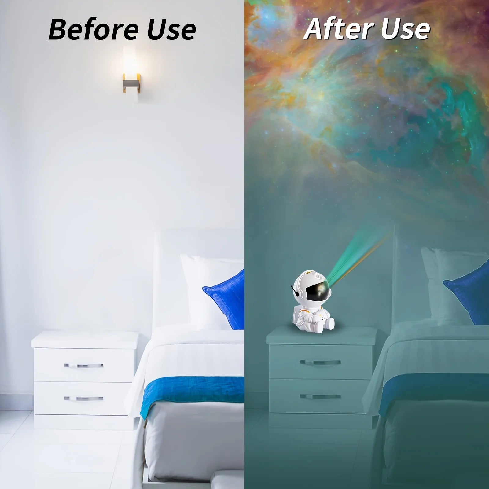 Astronaut Galaxy Star Projector – LED Night Light for Bedroom & Home Decor