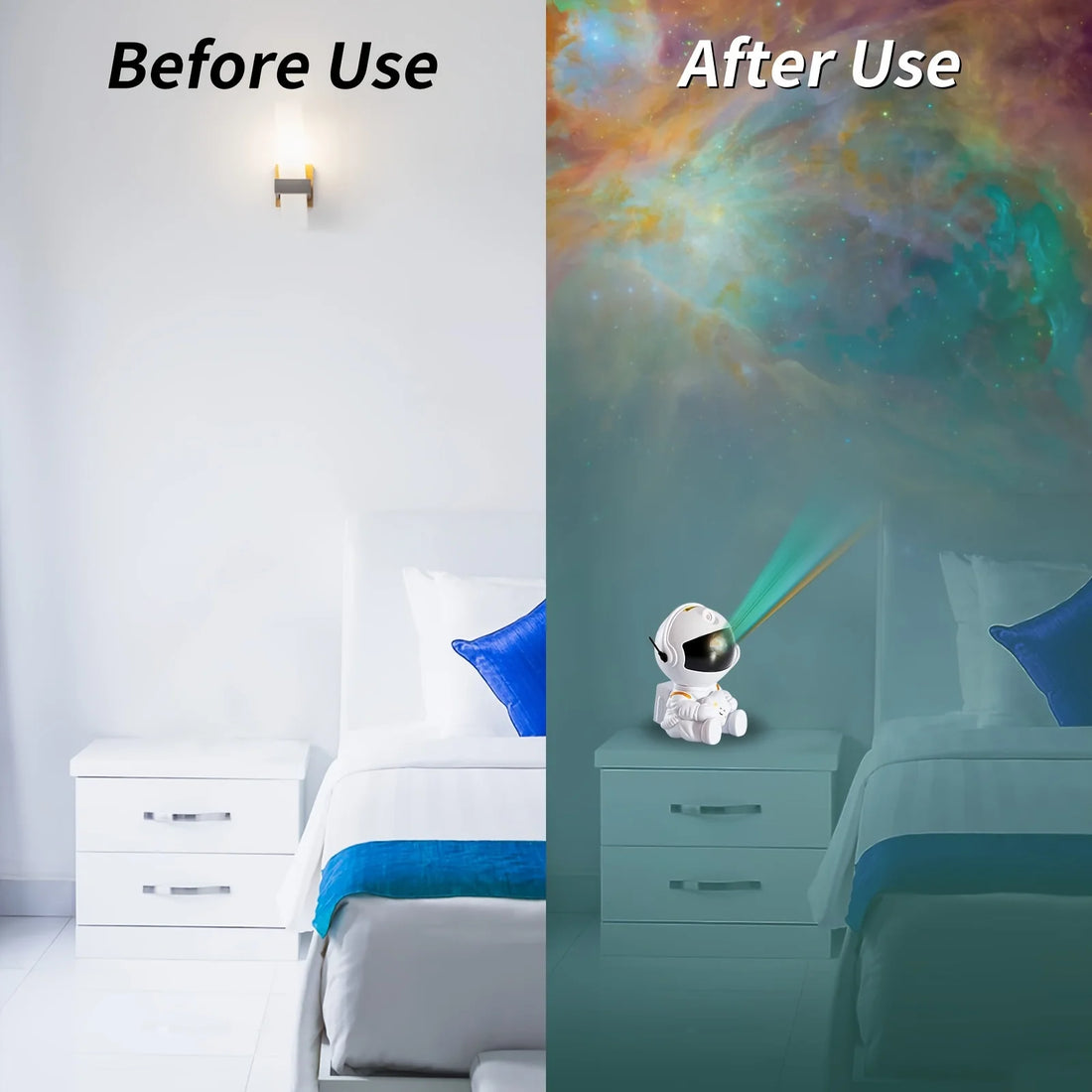 Astronaut Galaxy Star Projector – LED Night Light for Bedroom & Home Decor