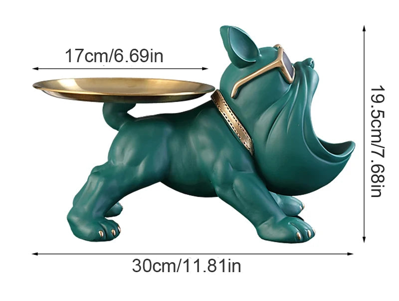 30cm Bulldog Figurine – Resin Dog Sculpture & Storage Box