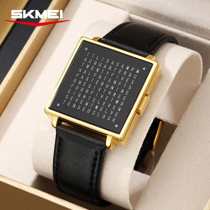 SKMEI 2388 Fashion Electronic Watch Luxury Led Light Digital Wristwatch For Man Date Display Life Waterproof Leather Strap Clock