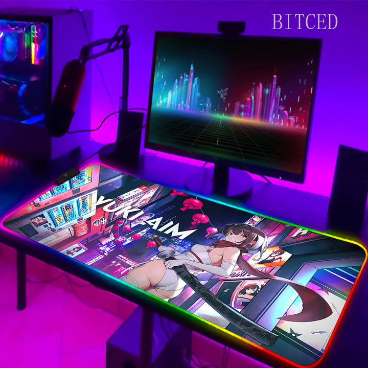 YUki Aim Gamer Keyboard Base With Backlight RGB LED Office Accessory Games Computers Diy Gaming Computer Desk Table Mouse Pad XL