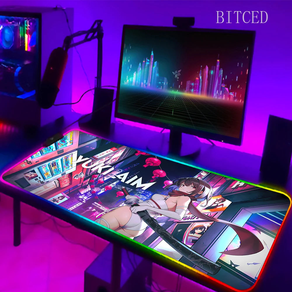 YUki Aim Gamer Keyboard Base With Backlight RGB LED Office Accessory Games Computers Diy Gaming Computer Desk Table Mouse Pad XL