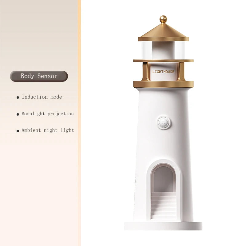 Moon Lamp Projection Lighthouse – Bluetooth Night Light with Remote