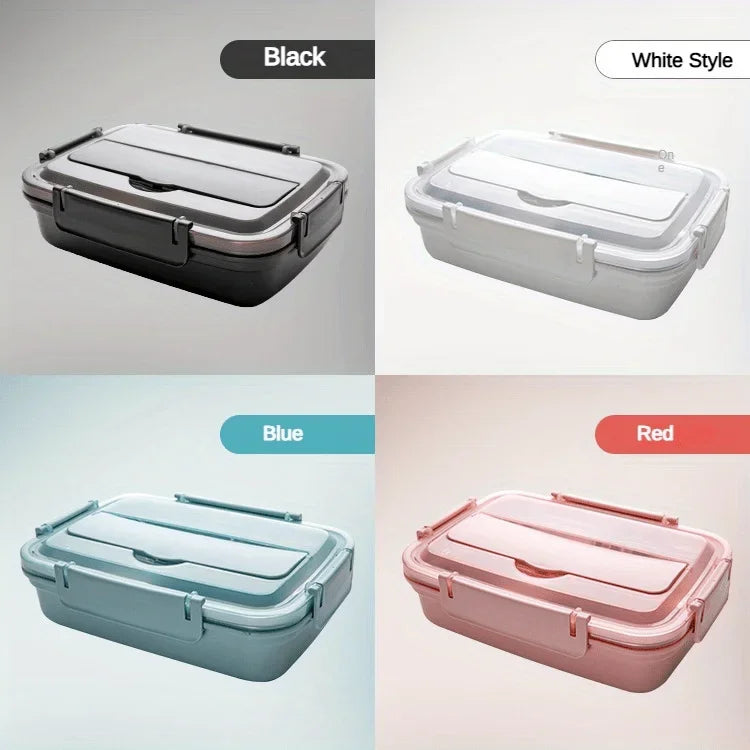 Stainless Steel Leak-Proof Lunch Box – 3/4 Compartment Bento for School & Office