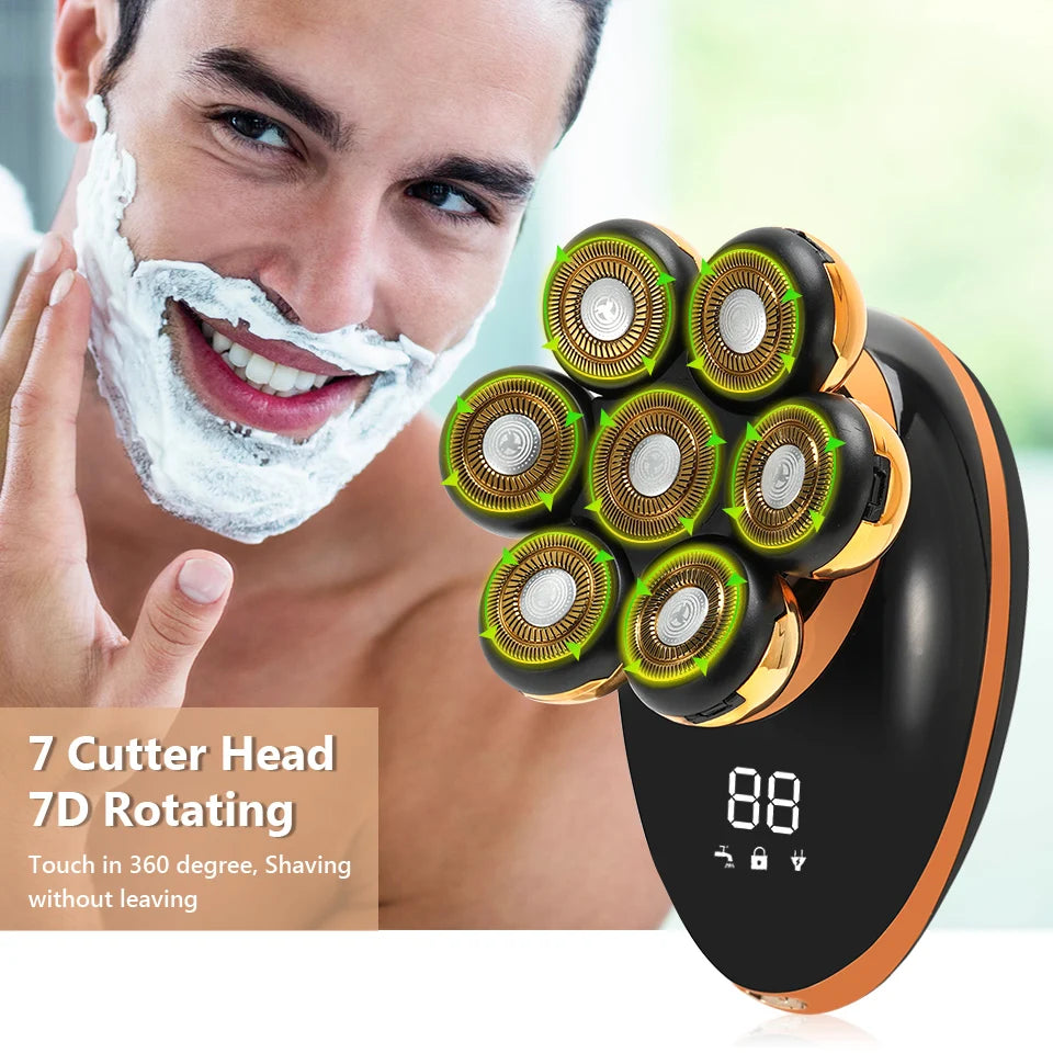 7D Men’s Electric Shaver – Wet & Dry Beard & Hair Trimmer