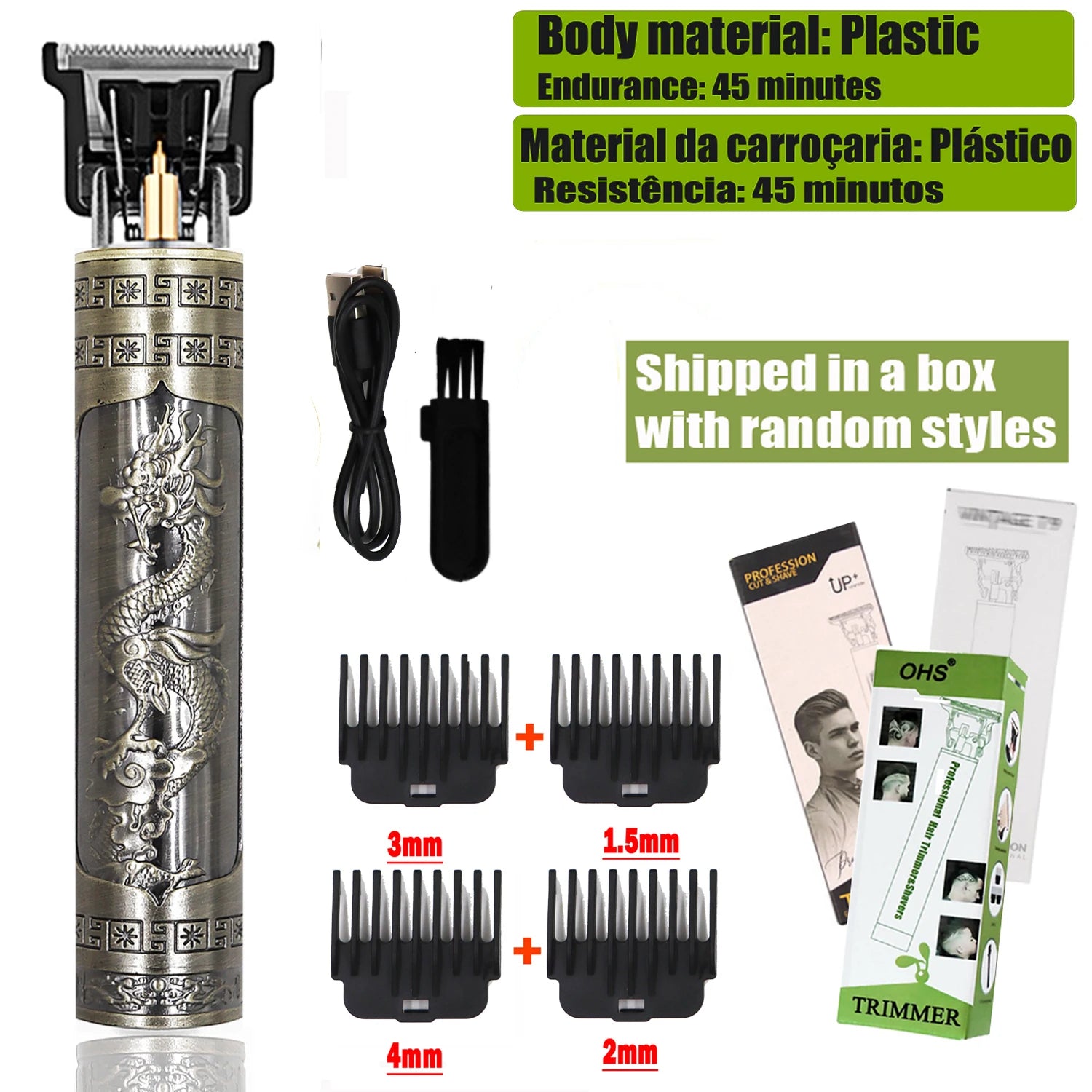 T9 Hair Clipper – 0mm Electric Beard & Body Hair Trimmer for Men