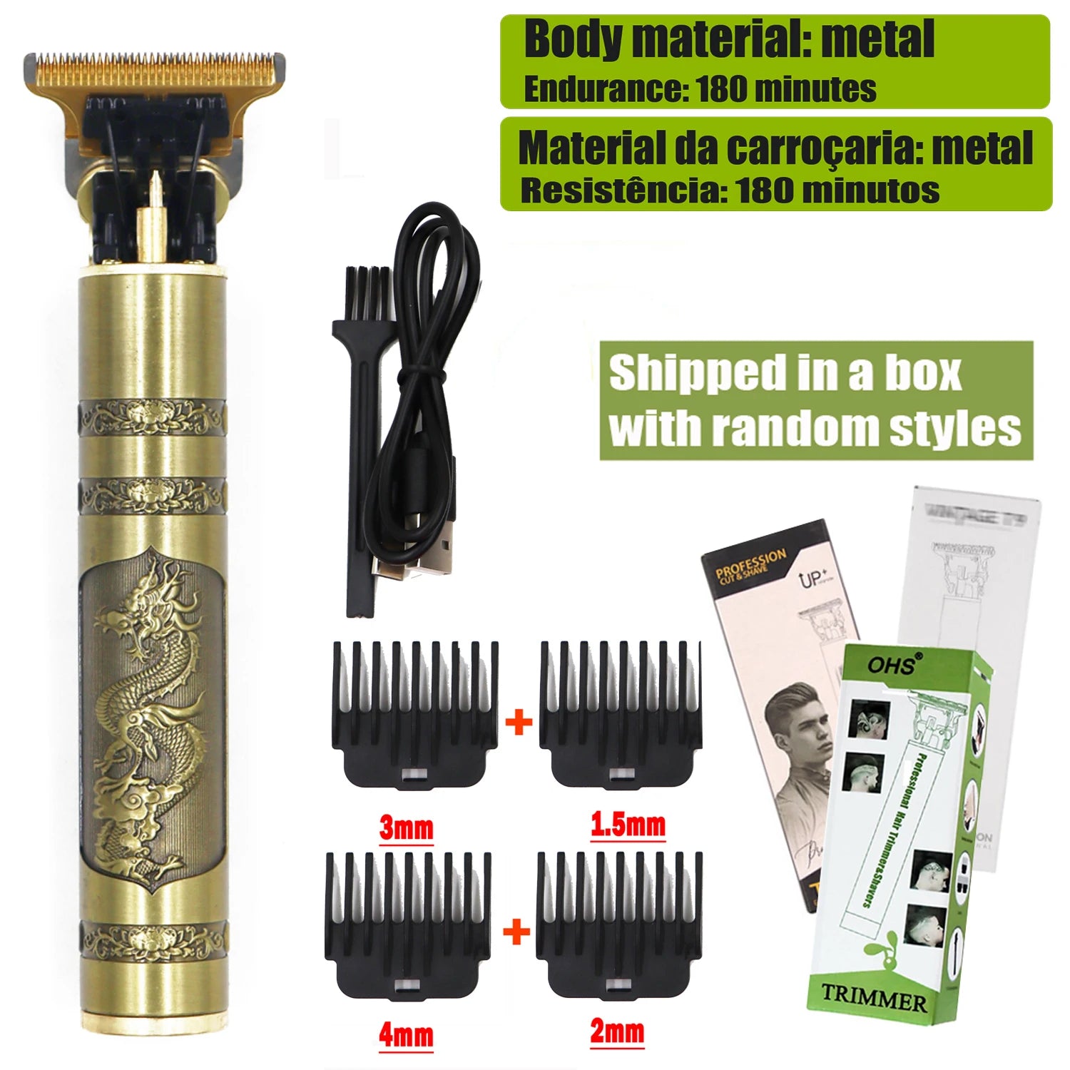 T9 Hair Clipper – 0mm Electric Beard & Body Hair Trimmer for Men