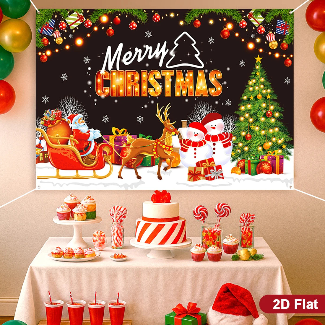 Christmas Tree Backdrop – Merry Christmas Photo Background