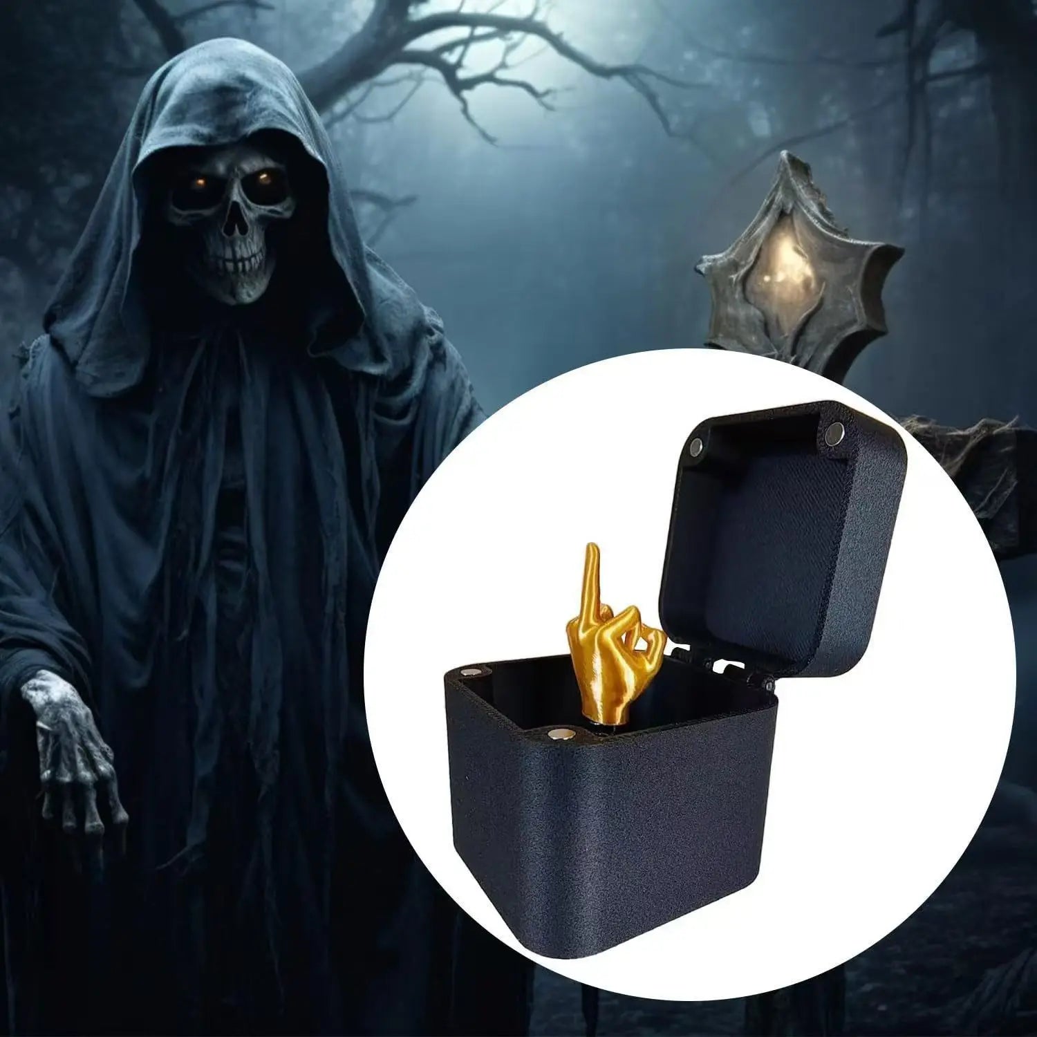 Funny Middle Finger in Box - Desk Decor Gag Gift for Halloween, Christmas & Birthday, Novelty Office Toy & Home Decoration