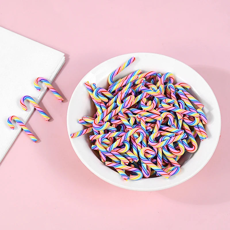 Mini Candy Cane Christmas Decorations – 10/30/50PCS Resin DIY Crafts